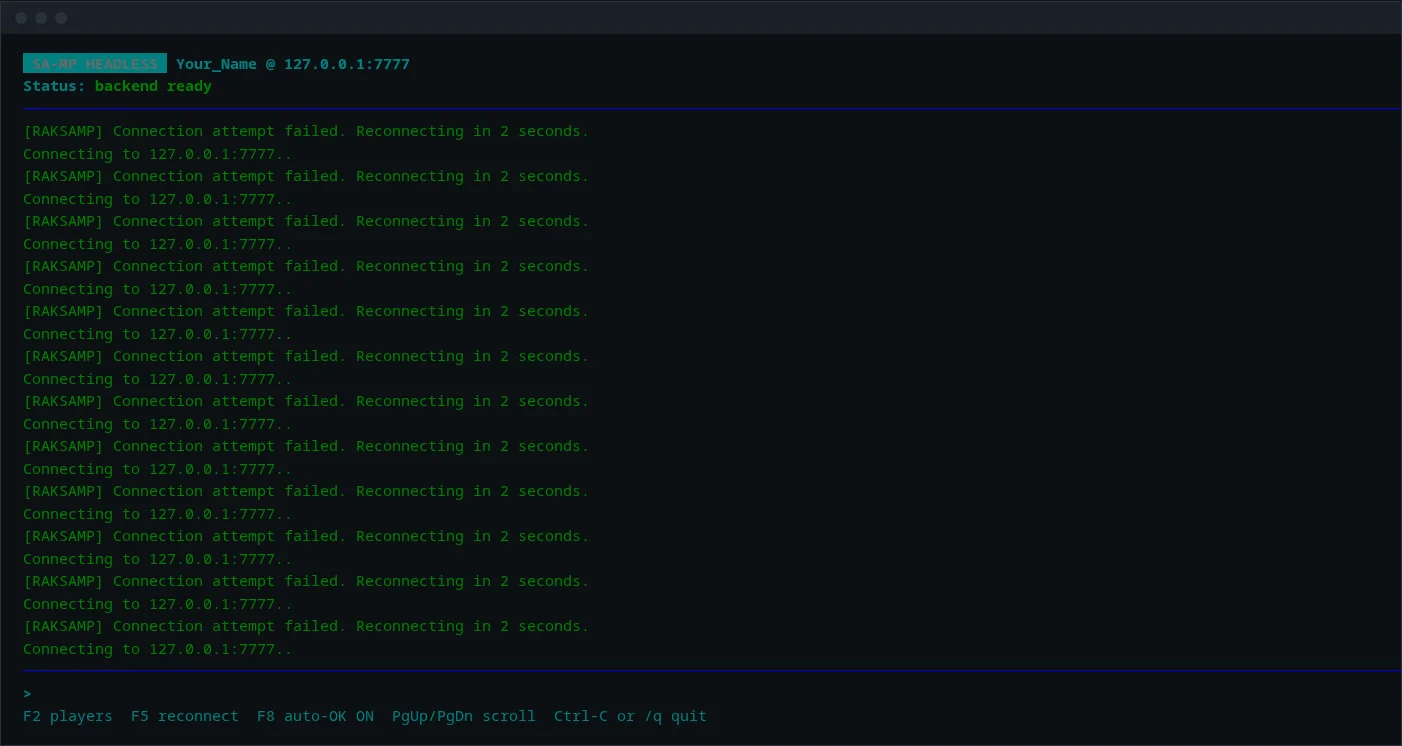 fig. 09 · the terminal client driving the RakSAMP backend: live capture